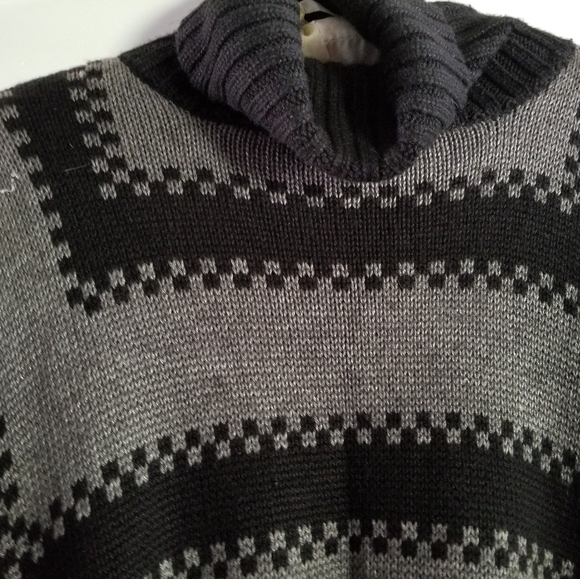 525 America Nordic Fair Isle Wool Cashmere Luxury Poncho Sweater Wrap Oversize - Picture 4 of 5